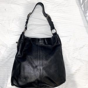 COACH Peyton Leather Shoulder Bag- Black